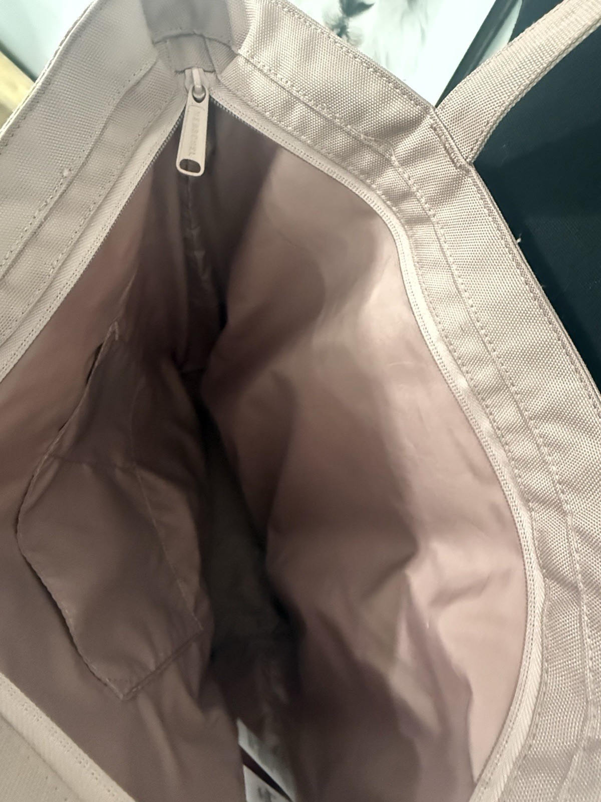 Herschel Mica Reusable Tote Shopping Bag Pink Zip Top