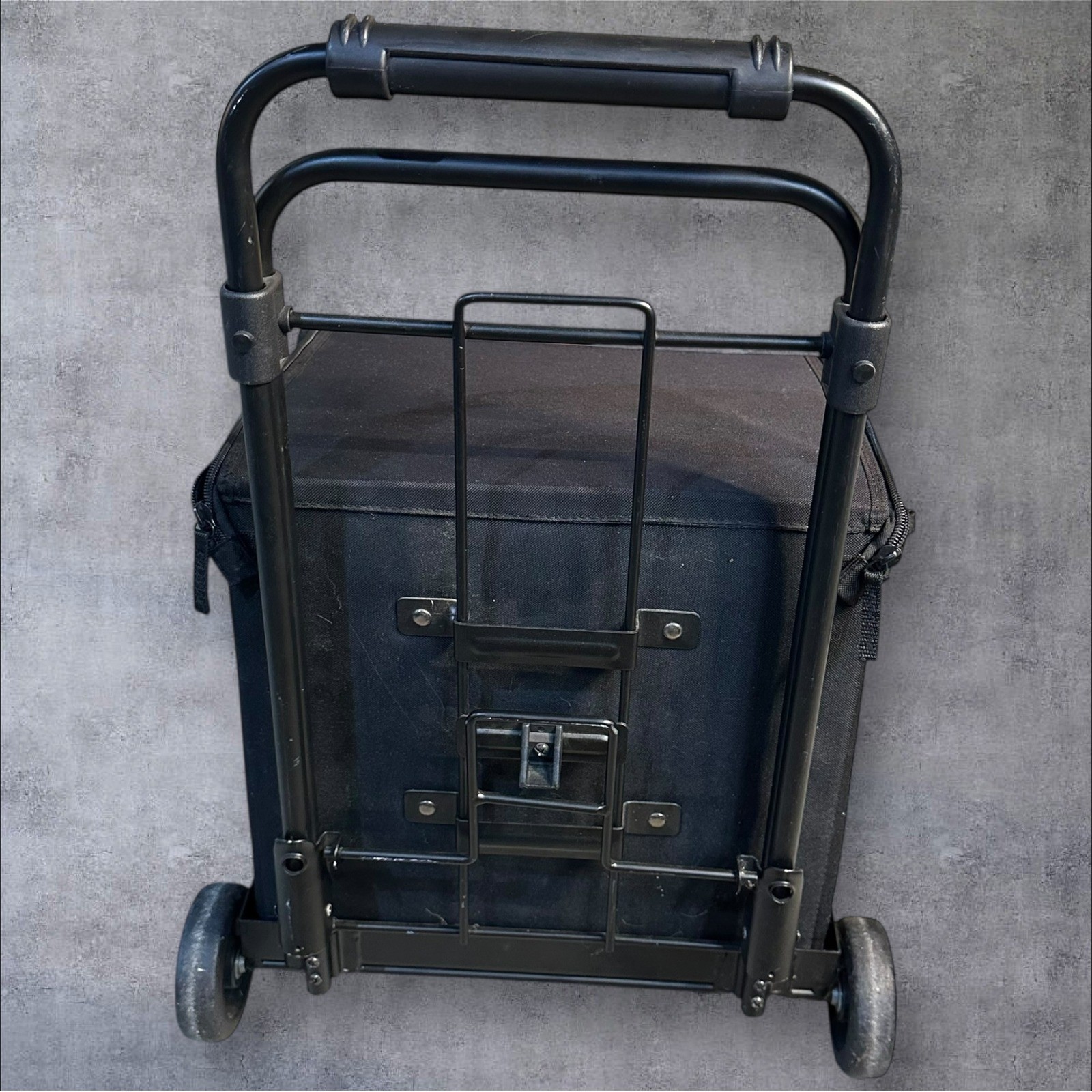 Creative Memories Rolling Tote Bag w/ Collapsible Cart Black Vintage Scrapbook