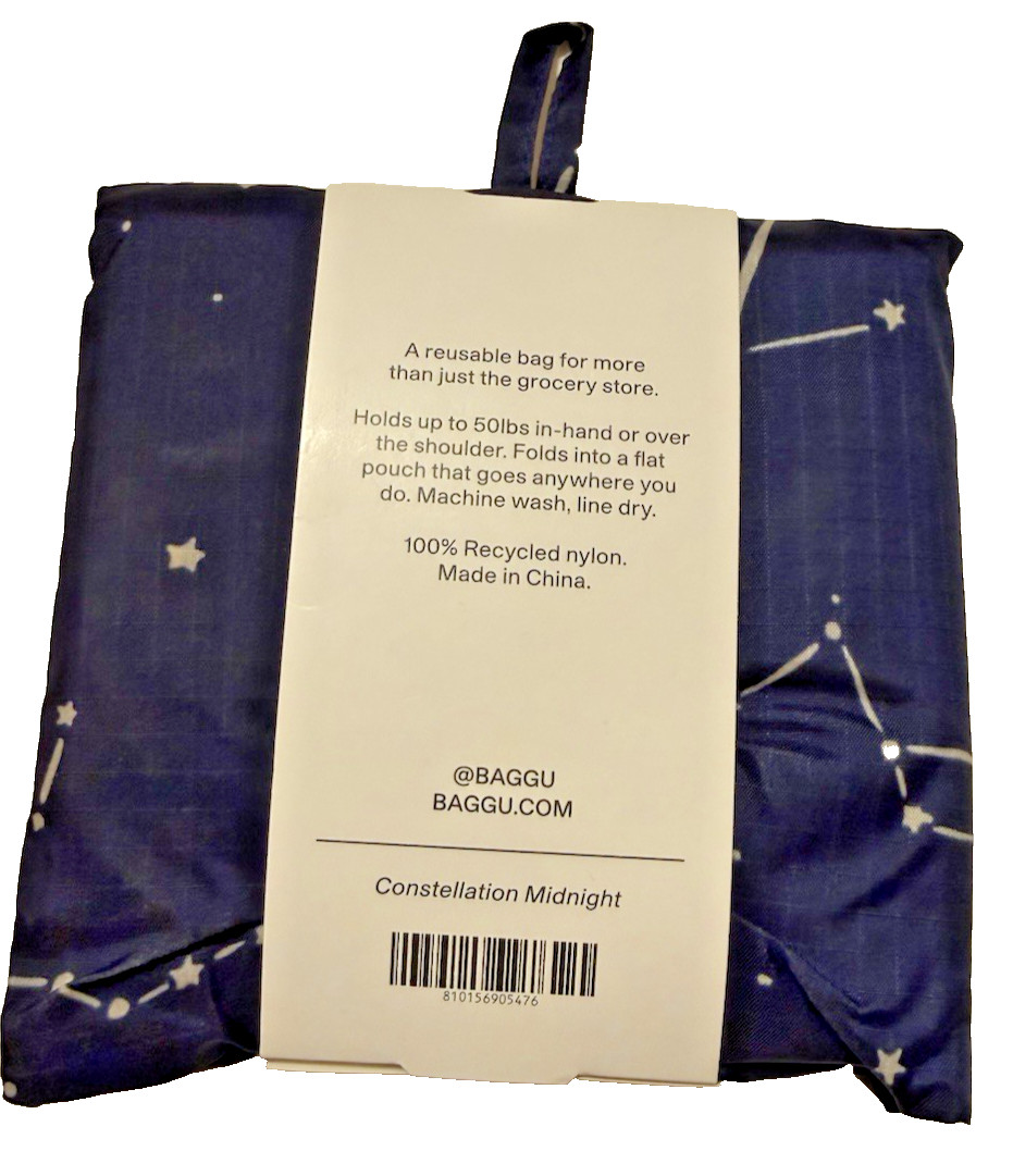 Baggu Standard Baggu Reuseable Bag Constellation Midnight NEW Navy White