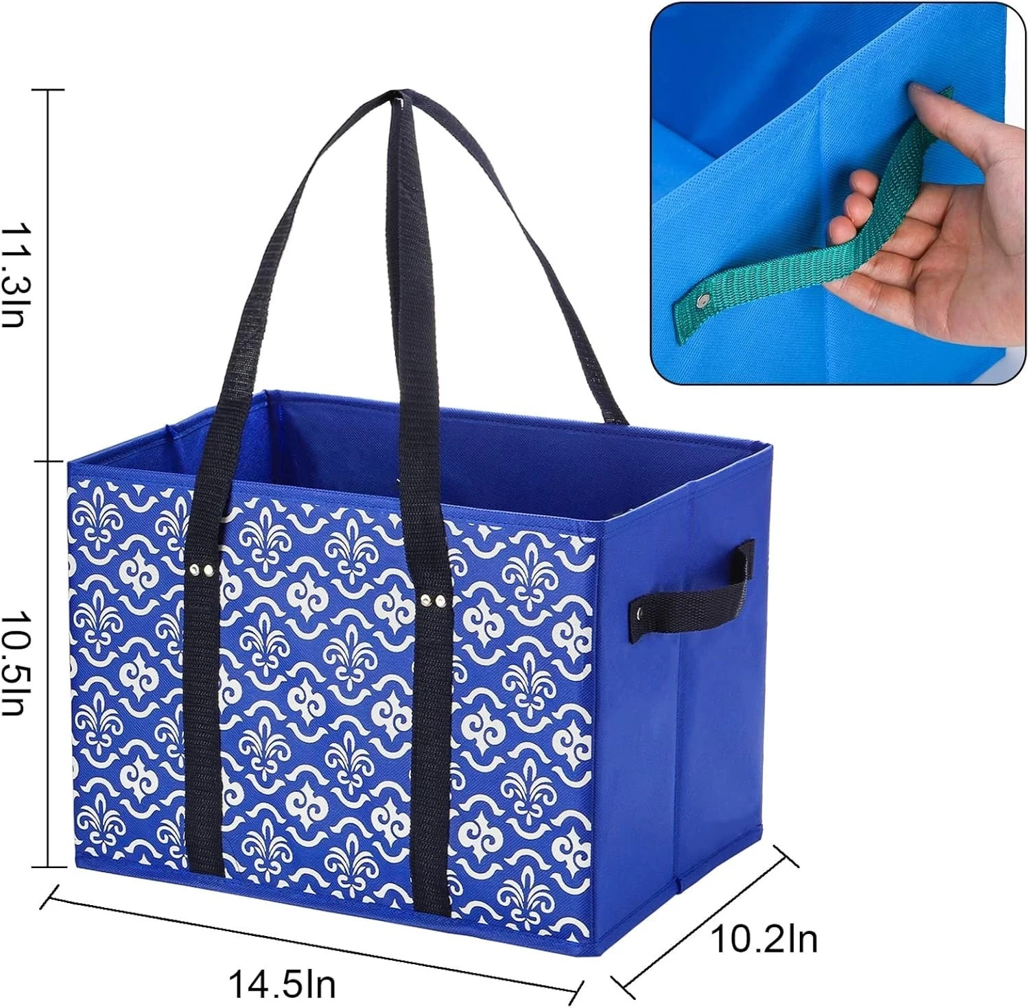 4 Pack Reusable Grocery Bags Collapsible Large Storage Box with Reinforced New