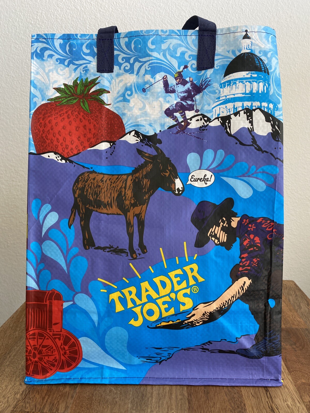 TRADER JOE’S REUSABLE BAG CA CALIFORNIA STATE SAN FRANCISCO NAPA GROCERY TOTE NW
