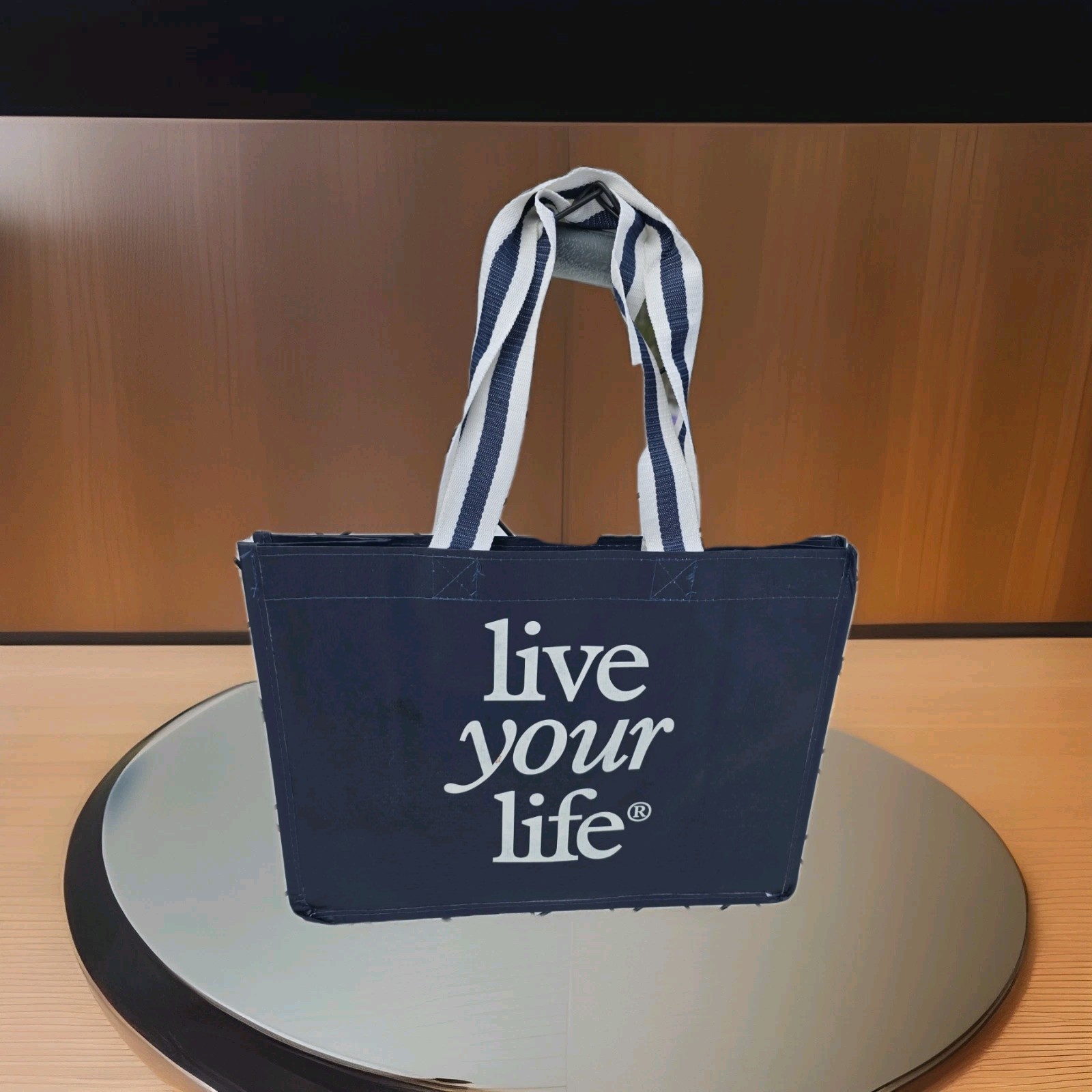 American Eagle Med. Reusable Shopping Bag Dark Blue ‘Live Your Life’