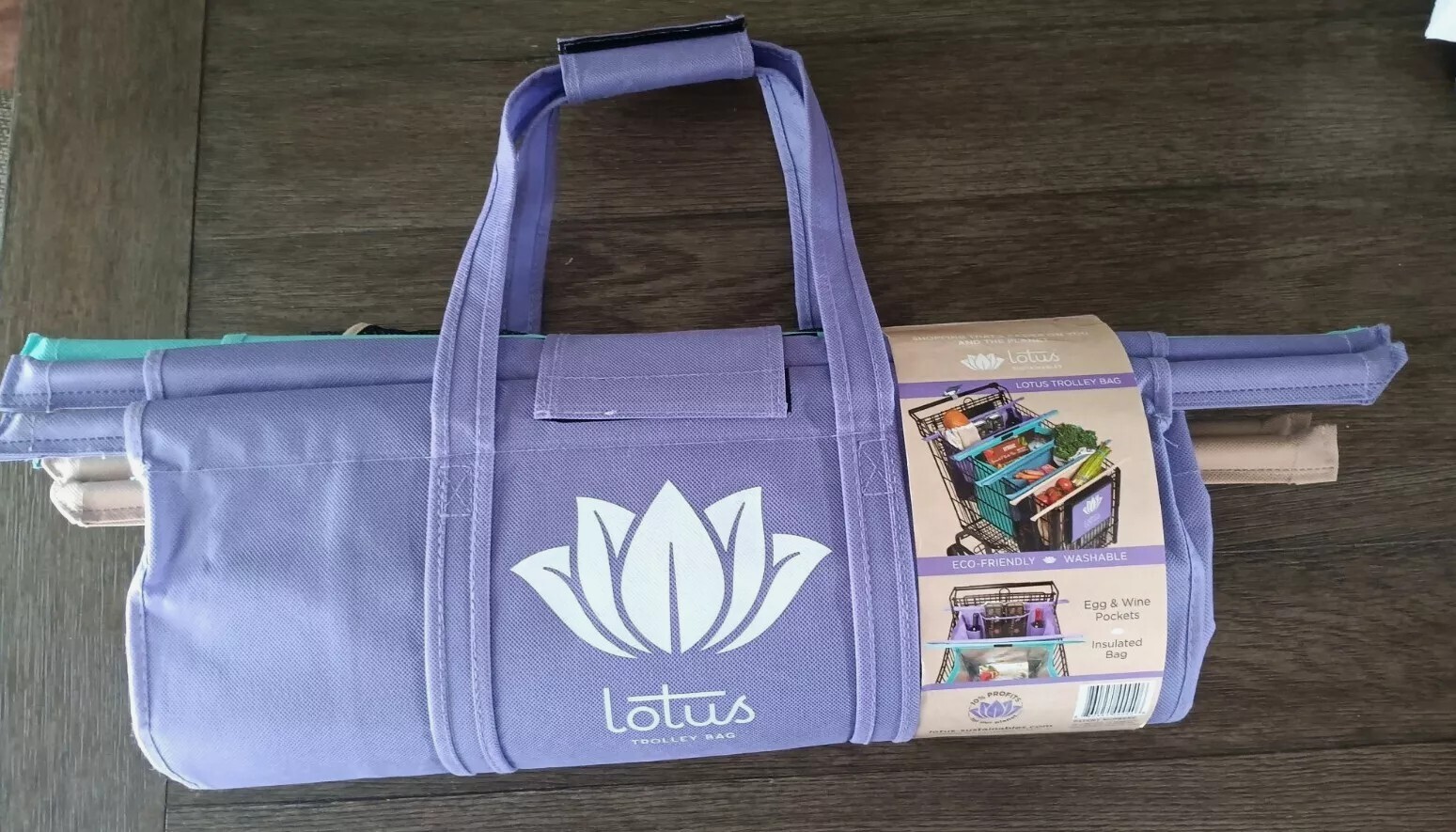 Grocery Trolley Bags Reusable by Lotus Eco Friendly Set of 4 Washable Bags NEW!