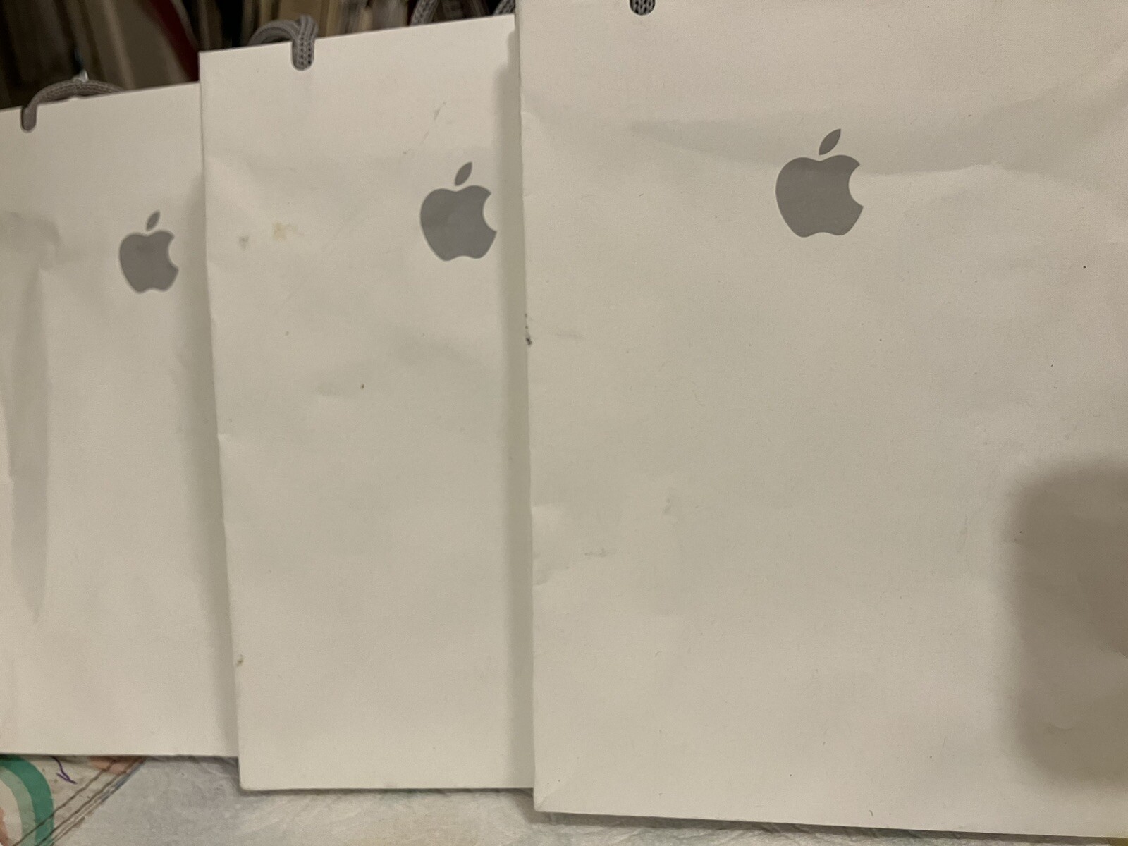 3 APPLE TOTE BAGS 9 X 6 X 3 Inches