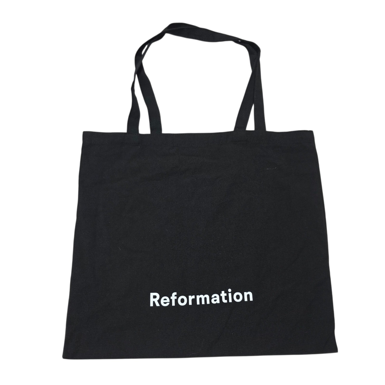 Reformation Black Canvas Tote Bag Reusable Shopping Bag Everyday Carryall