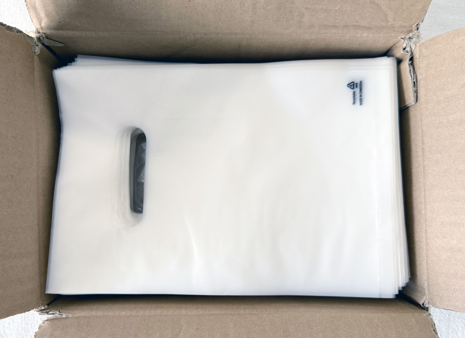 Box of 500 6×9 Frosted Clear Die-Cut Merchandise Bags 2.0 Mil NEW