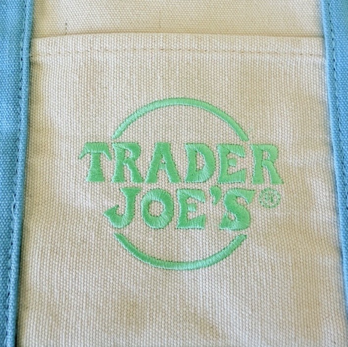 Set of 2 – Trader Joe’s Mini Pastel Canvas Tote Bag- Blue and Green – Viral