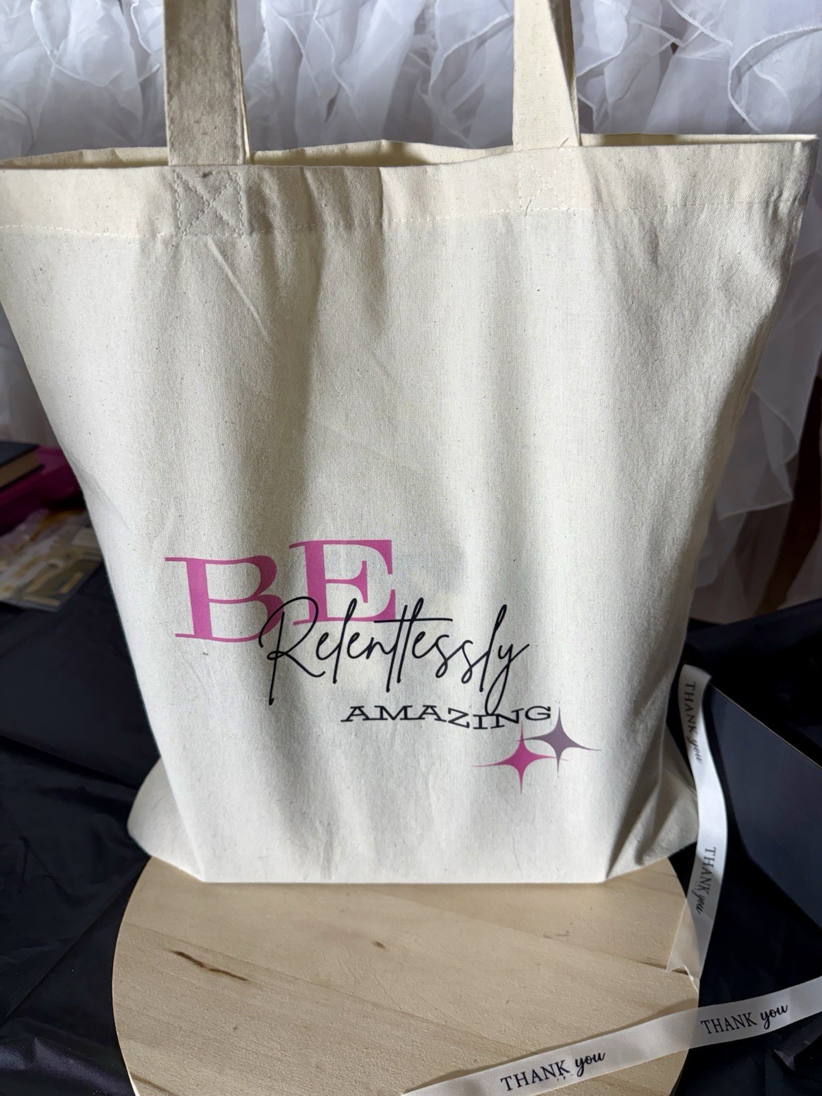 Beige Canvas Reusable Tote Bag Contemporary Solid Plain Design
