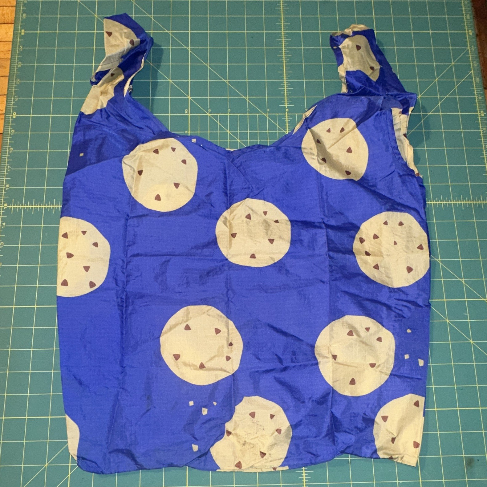 BAGGU Blue Cookies Reusable Shopping Bag Nylon Foldable Washable OUT OF PRINT