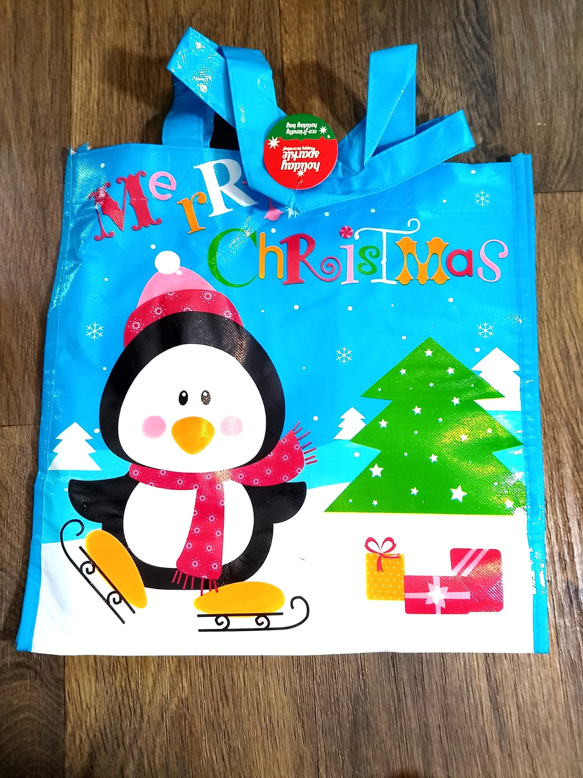 Holiday Sparkle eco friendly holiday bag shopping bag 13.5×5.5×14 inches