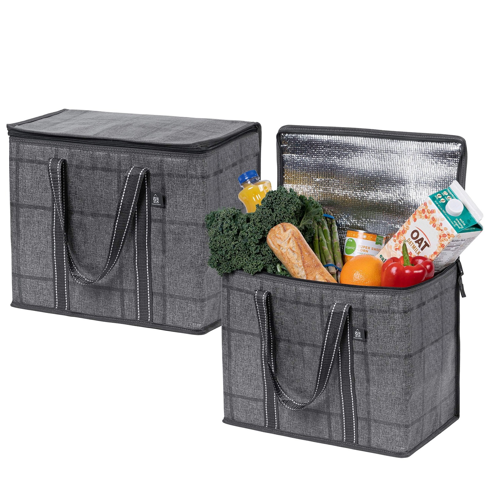 2 Pack Cooler Bag and Insulated Grocery Bags for Food Delivery, Collapsible C…