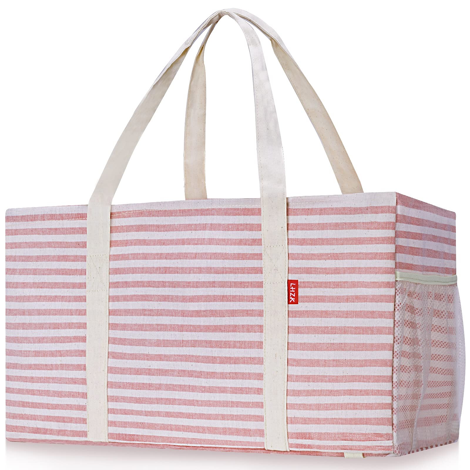 2 Pack Extra Large Utility Tote Bag with Metal Wire Frame and the Sides Rinfo…