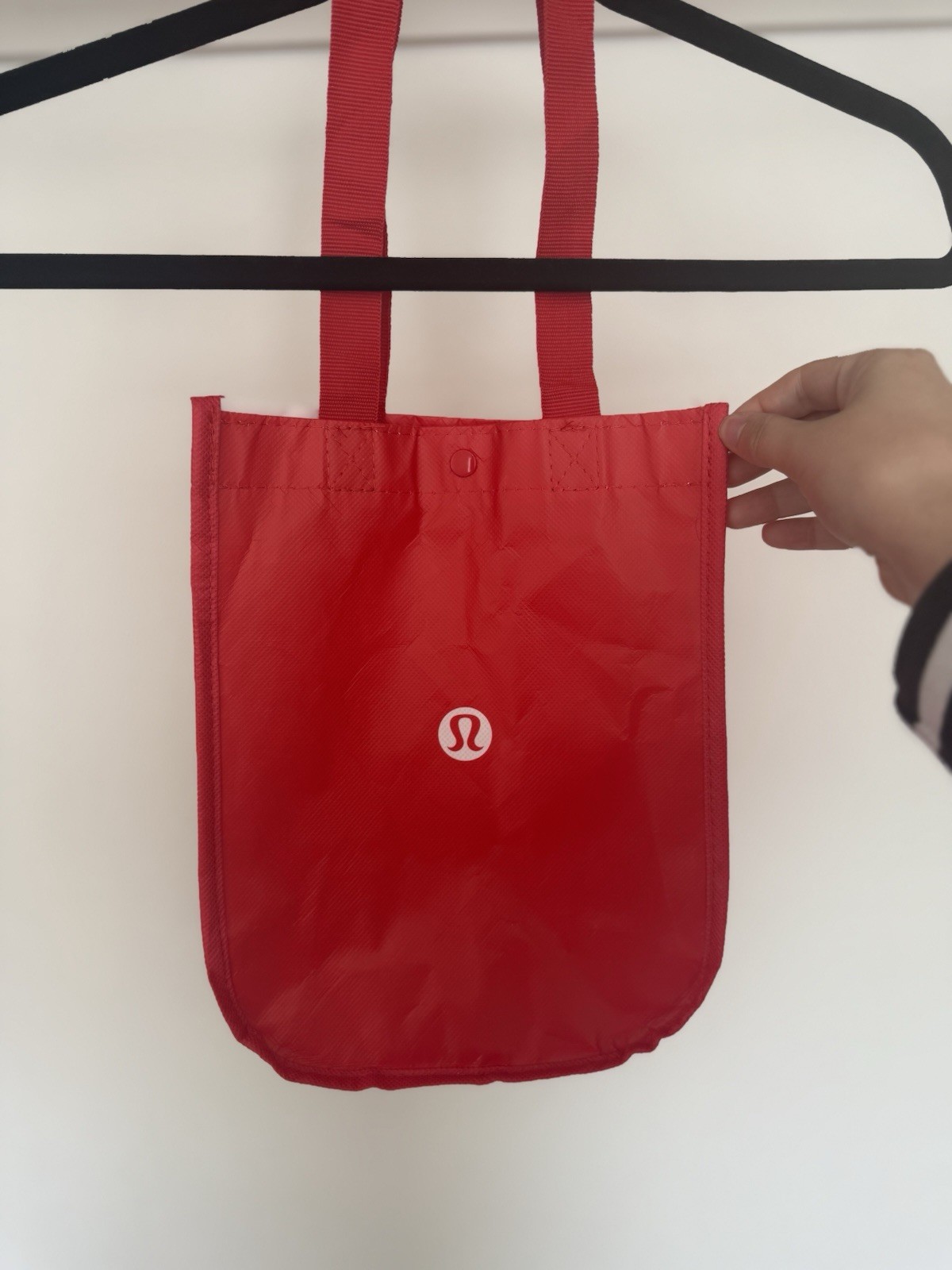 Lululemon Red Branded Reusable Shopping Tote Bag | Lightweight Promo Bag