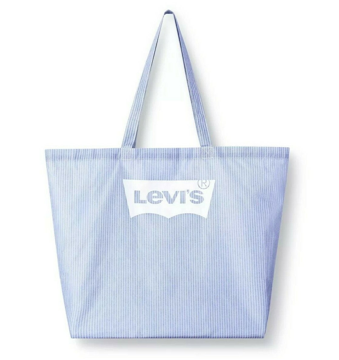 Levi’s X Americana Tote Reusable Shopping Bag Striped White & Light Blue – NEW