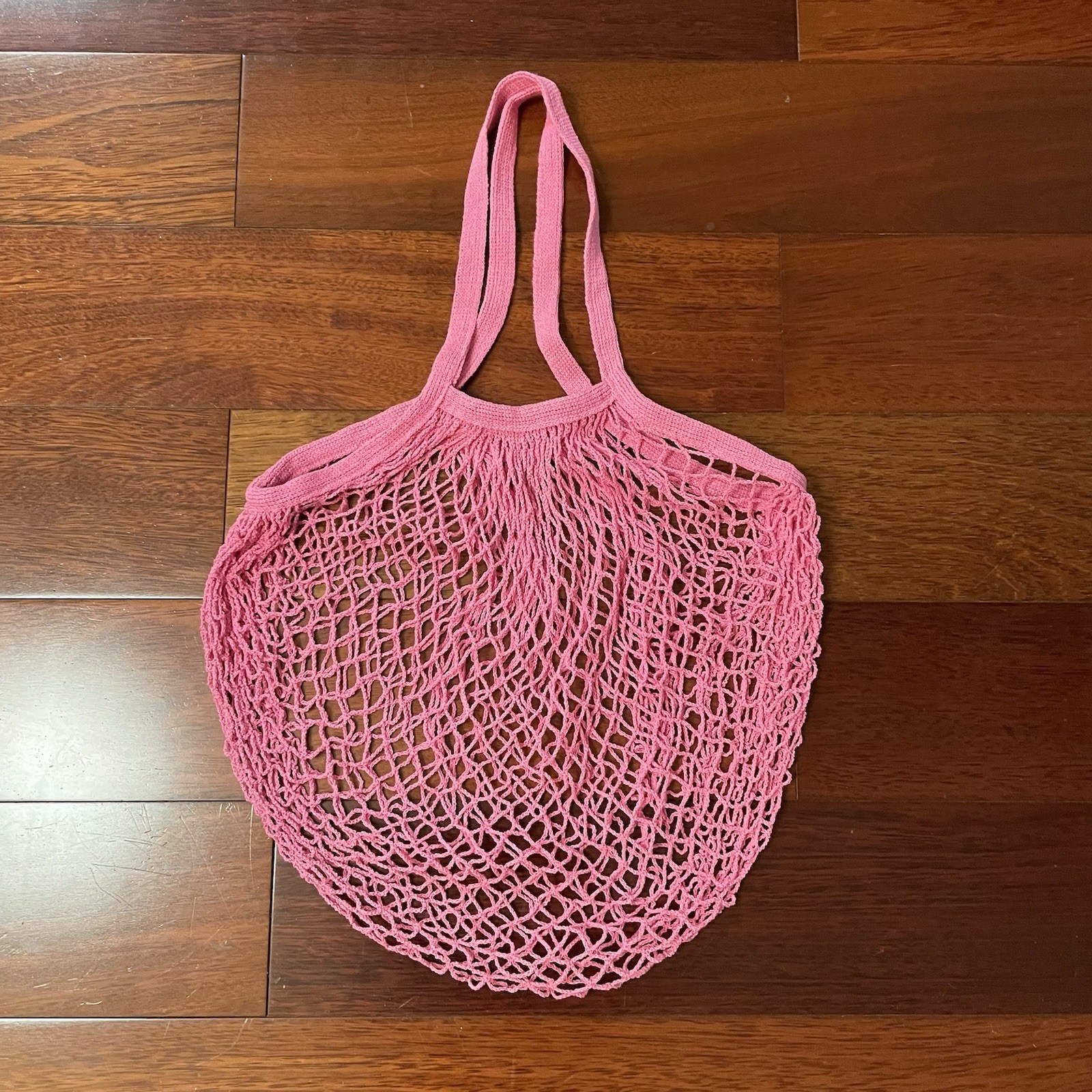 Reusable Cotton Mesh Net Tote Grocery Bag Beach Farmer’s Market Pink Hippie B1
