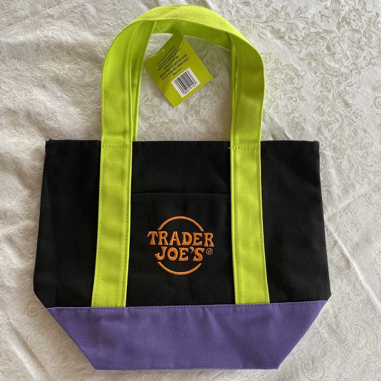 New Trader Joe’s Black/Orange/Purple/Green Mini Trick Or Treat Tote