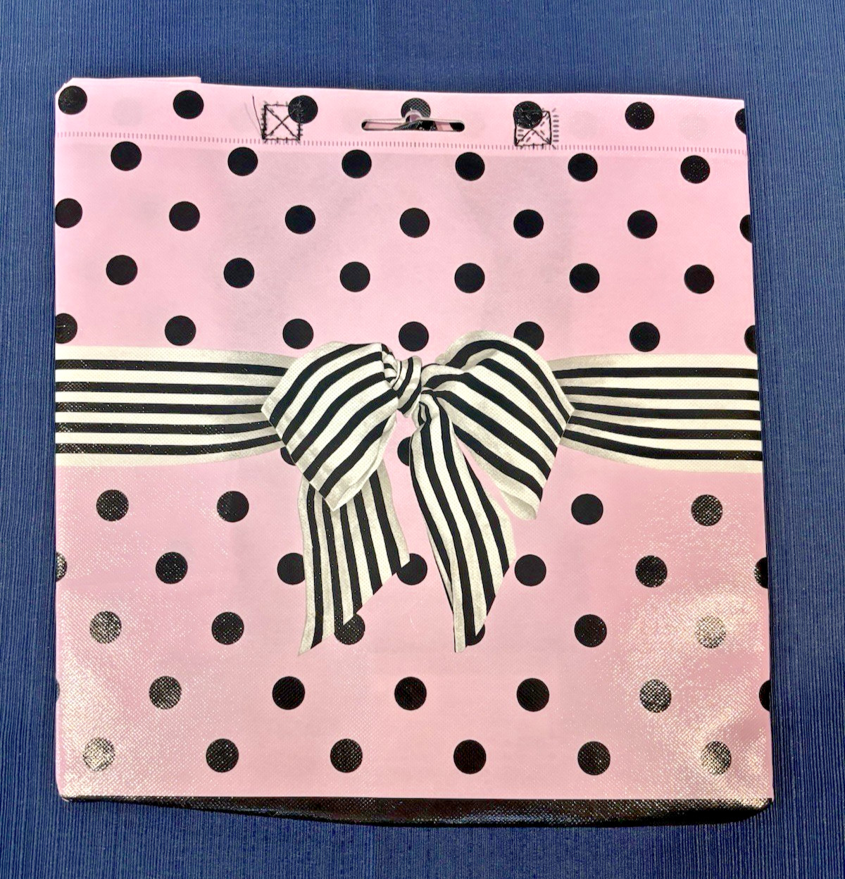 New Patty Reed Insta Totes Happy Sack Reusable Large Shopping Bag Black Tie Pink