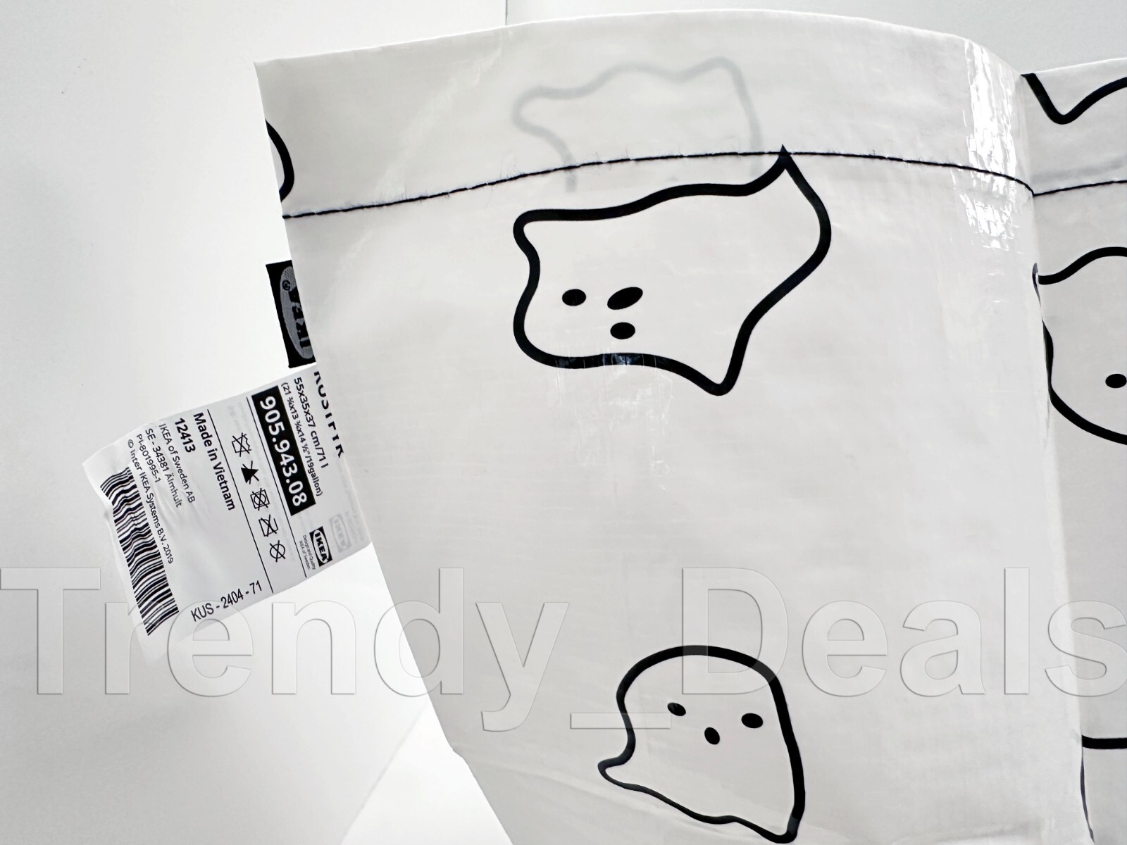 SET of 2 – Ikea KUSTFYR HÖSTAGILLE Large & Small Shopping Tote Bag Bats, Ghosts