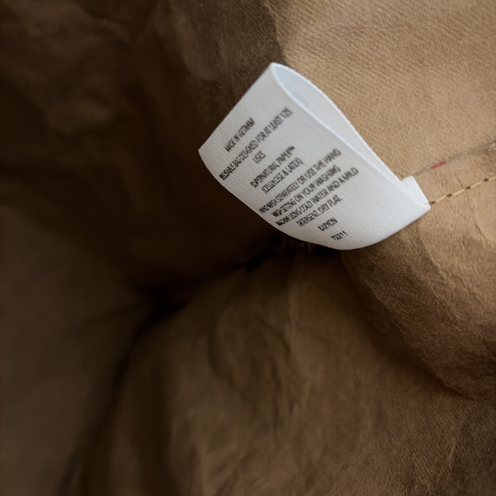 Trader Joe’s Washable Reusable Paper Shopping Bag Brown