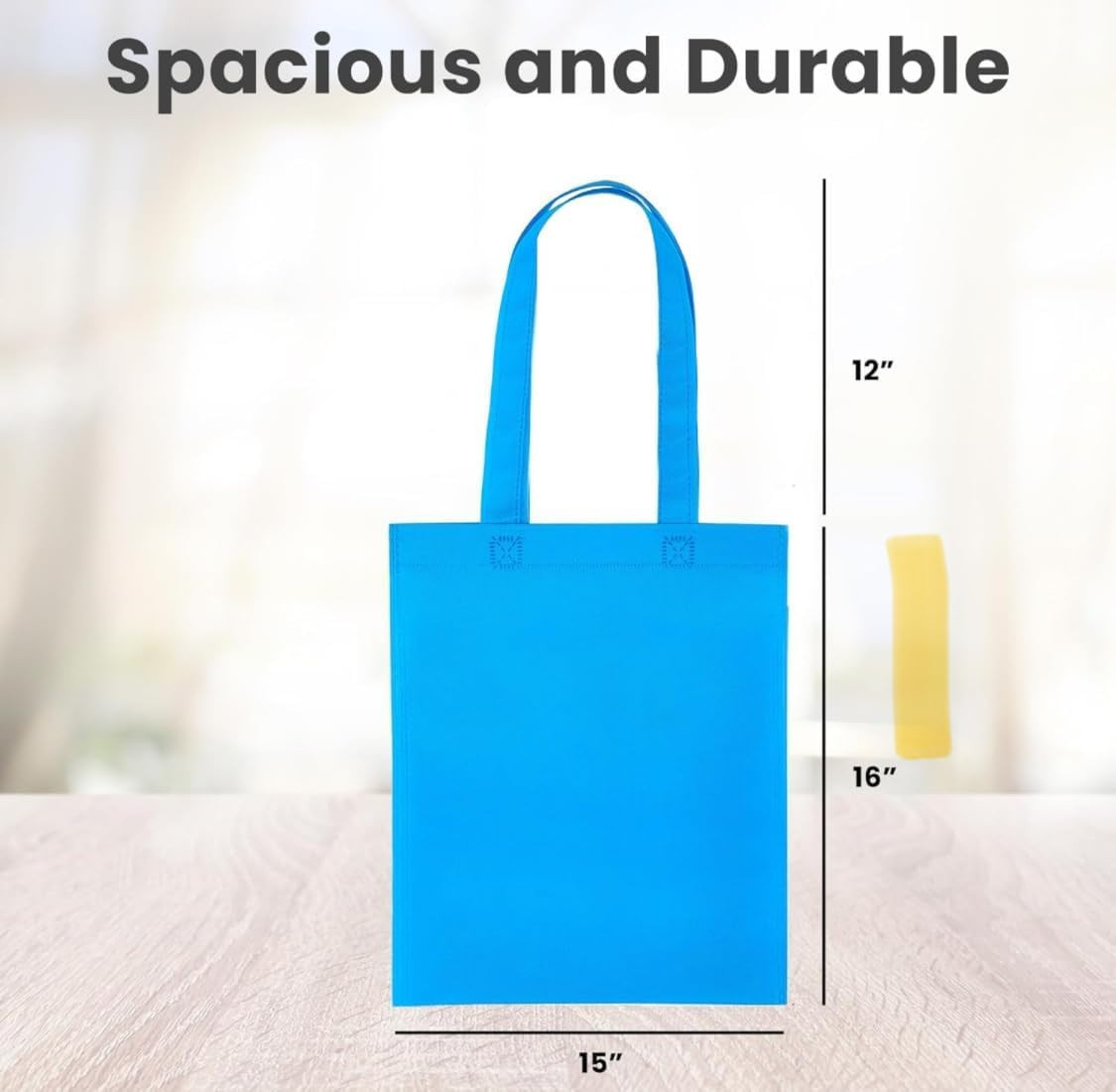 Bulk 50 Reusable Tote Bags 15X16 Inches – Large Grocery Shopping Bags, Multi Col