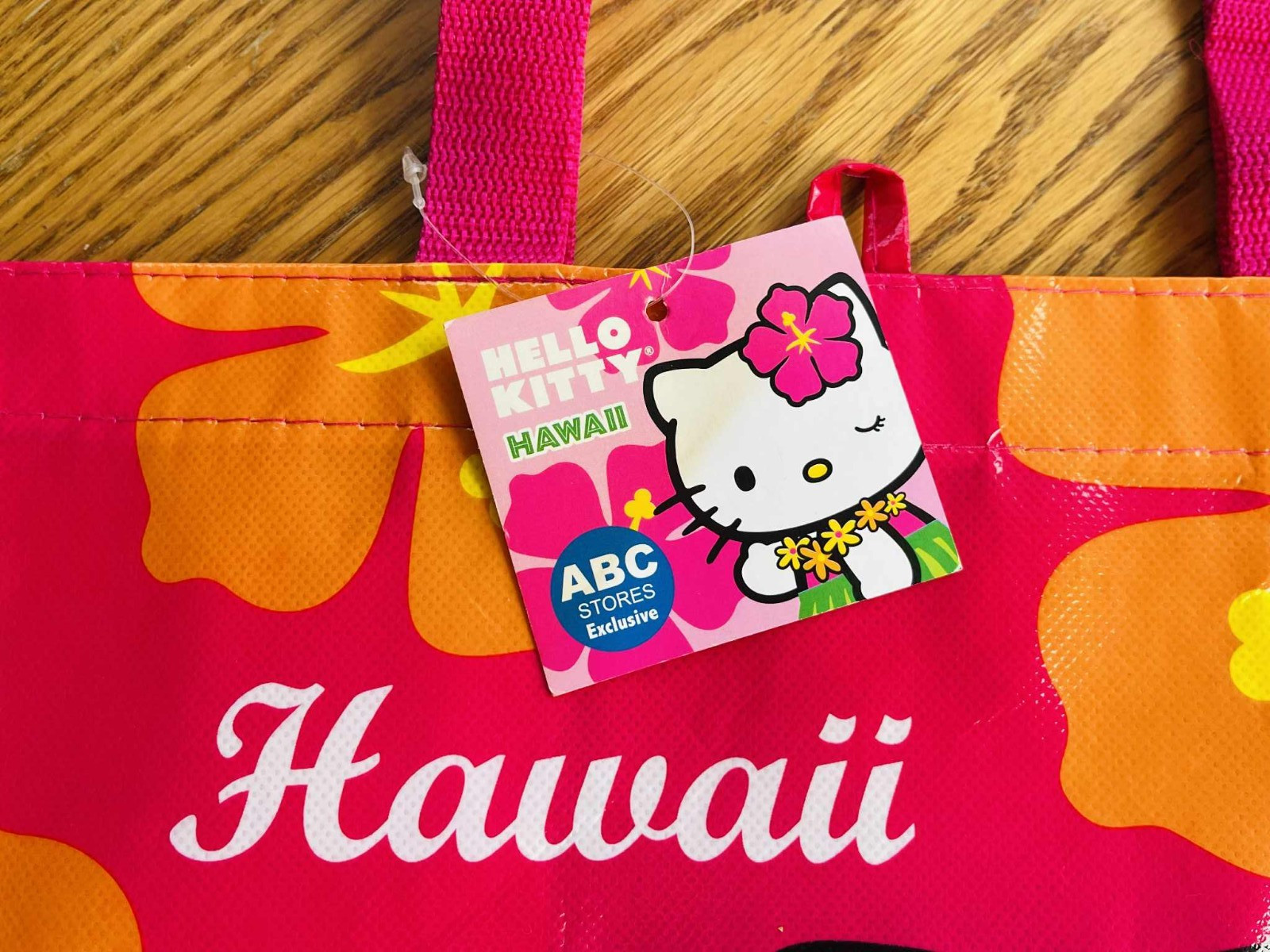Hello Kitty Hawaii Hula Hibiscus Sanrio Reusable Shopping Beach Tote Bag NWT