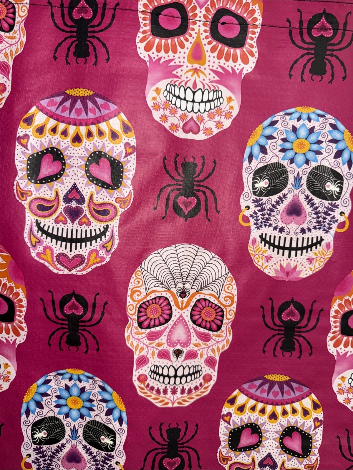 New XXL Skulls ~Day Of The Dead~ Shopping Bag Reusable Tote Bag~ Marshalls pink