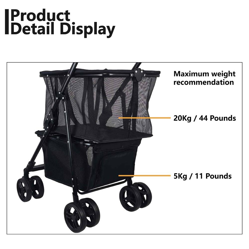 Functional Collapsible Carts Shopping Cart Utility Trolley Cart w/ Swivel Wheels