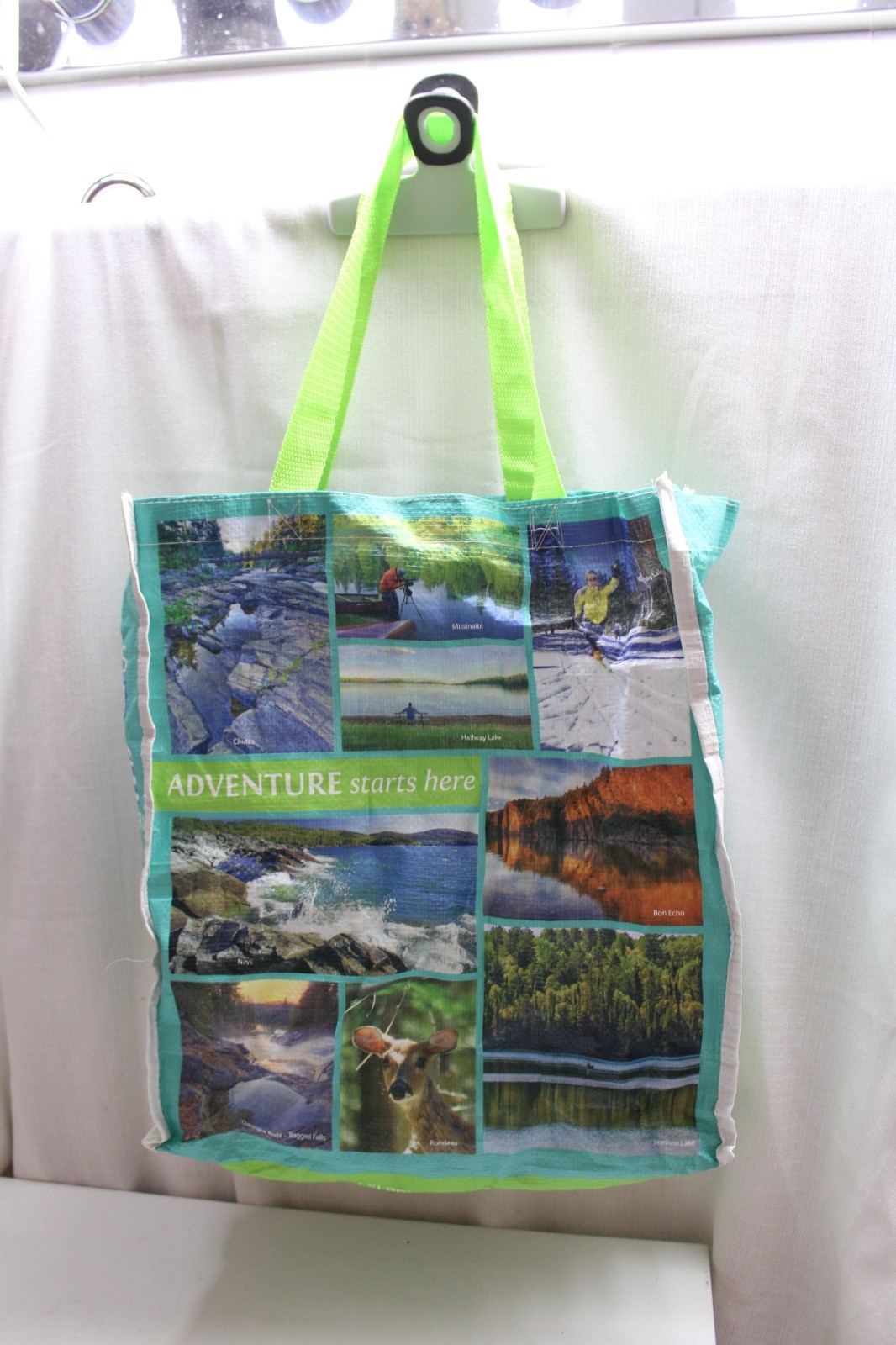 Reusable Shopping Tote Bag Adventure Starts Here Ontario Parks 13″x16″x4″Recycla