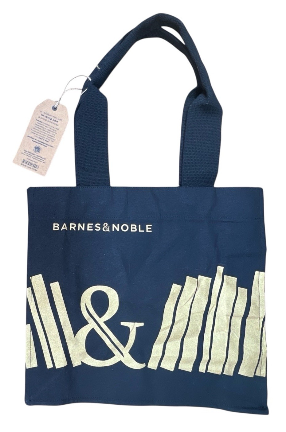 Barnes And Noble Book Bag Black Tote Cotton Pocket Reusable Grocery Bag New Tags