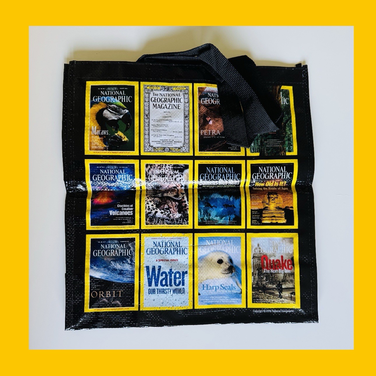 National Geographic Reusable Tote Bag, 125th Magazine Anniversary Covers – NEW
