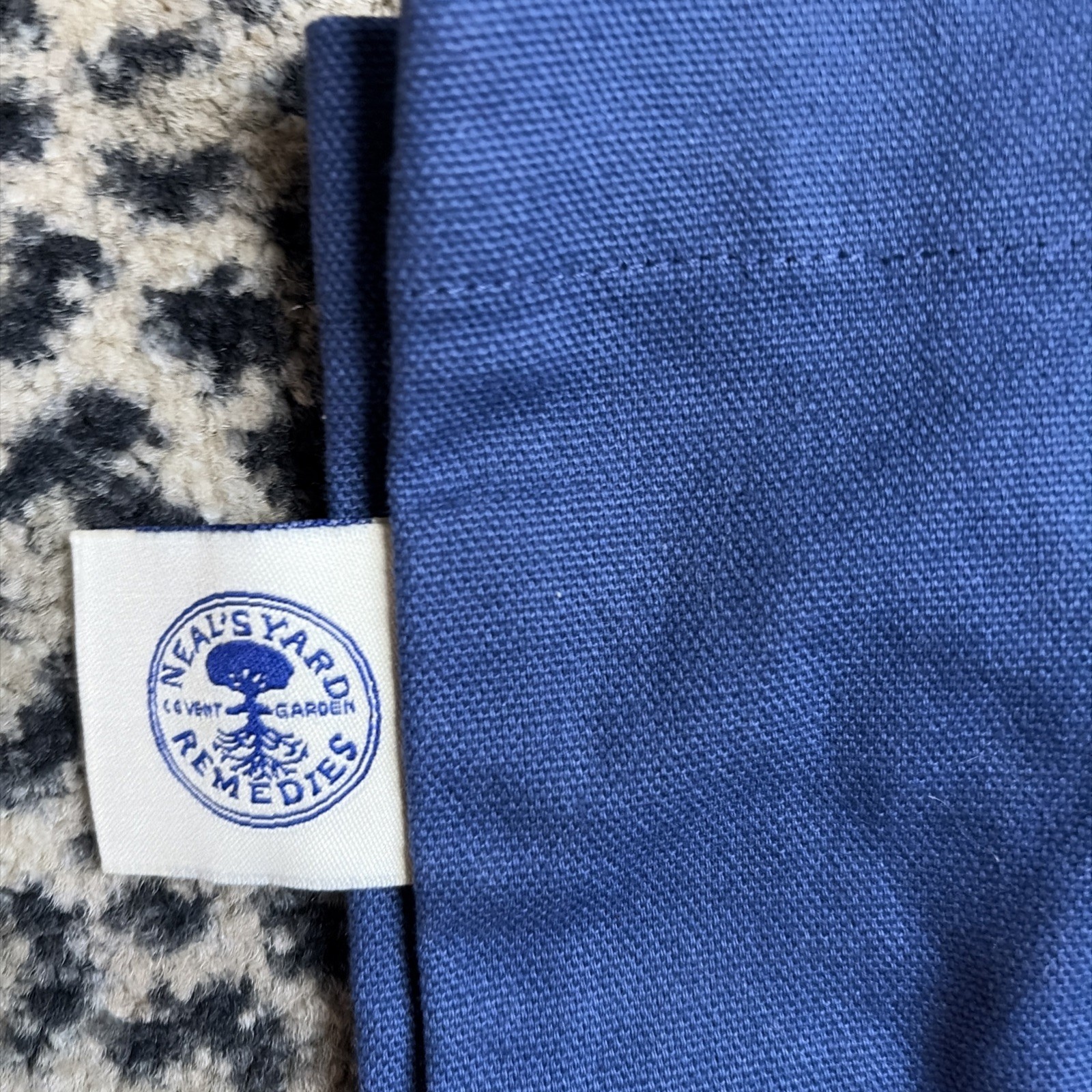 Neal’s Yard Remedies Organic Reuseable Cotton Tote Bag in navy blue