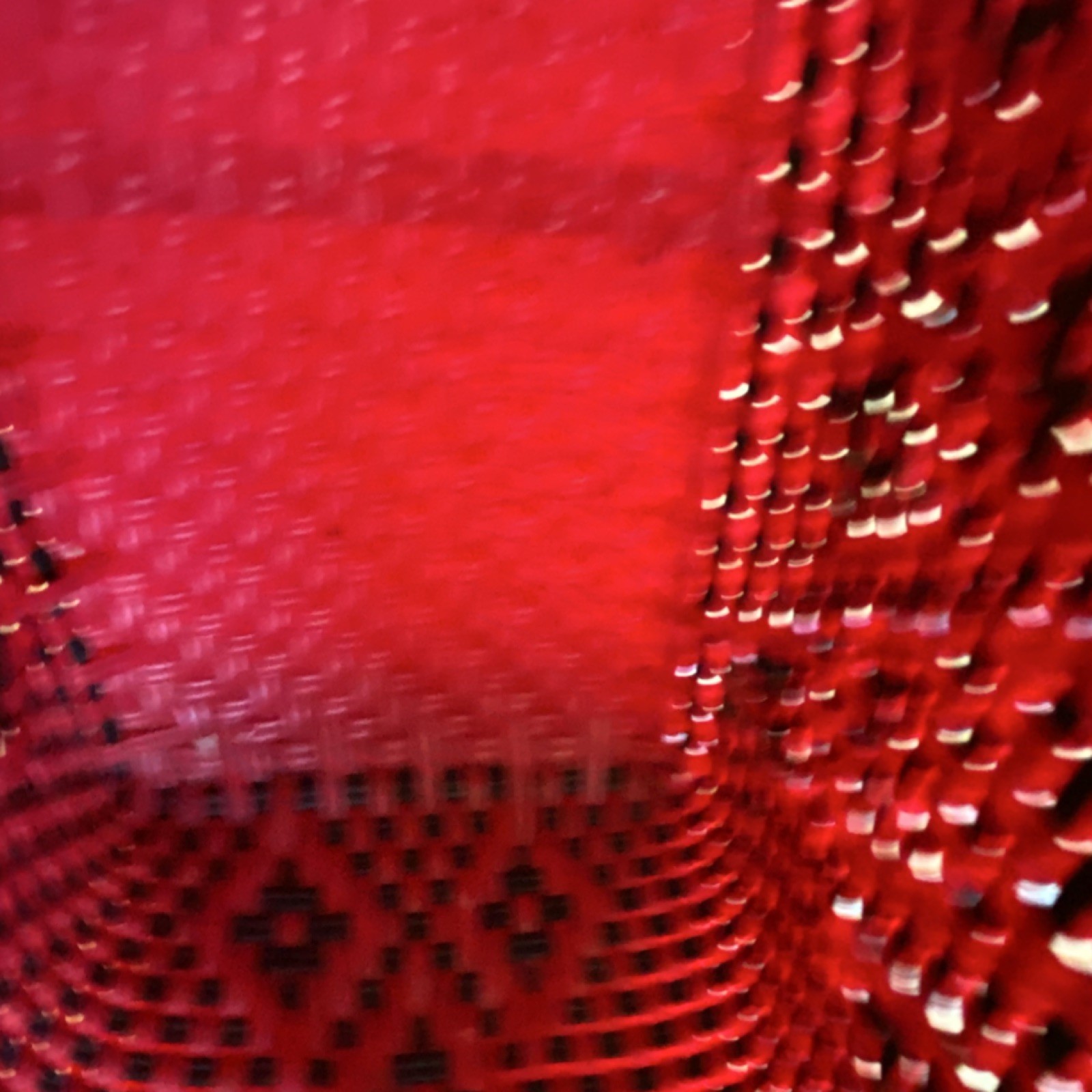 Large Red Black Mexican hand made Geometric Plastic