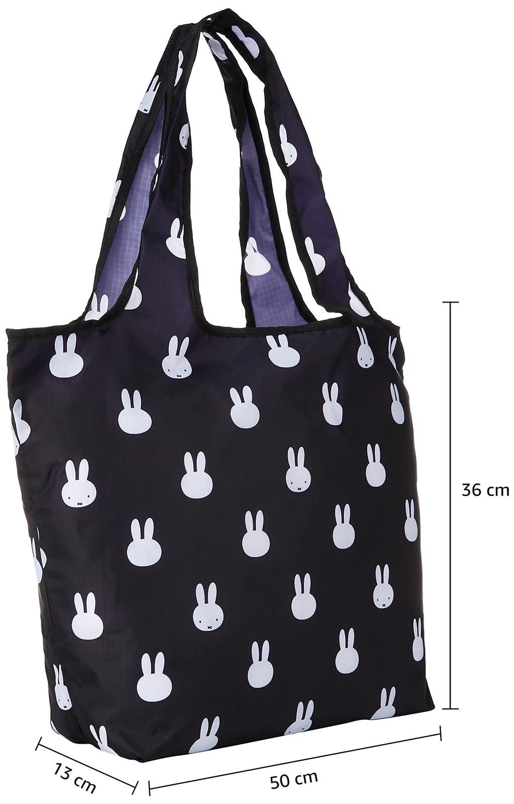 Miffy Foldable Eco Shopping Bag Black Face Reusable Tote Bag