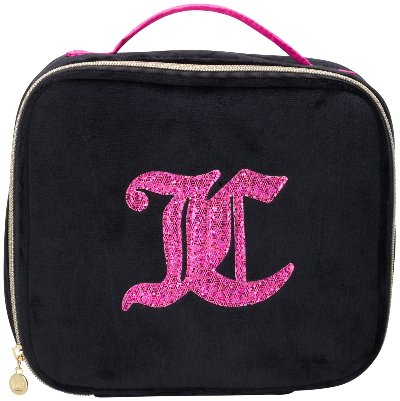 Juicy Couture Black Hot Pink Makeup Bag Cosmetics One Size,