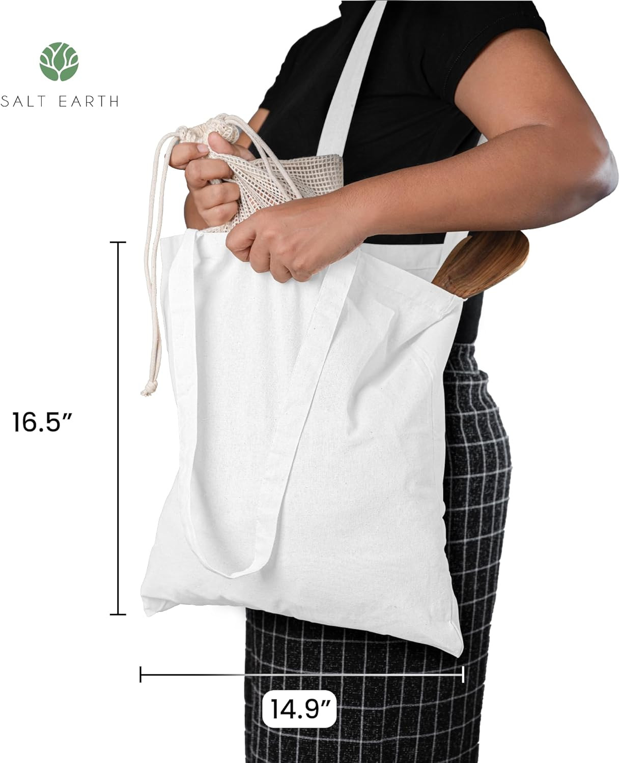 100% Cotton Tote Bag, Canvas Tote Bags Bulk, Reusable Totes for Grocery, Shoppin