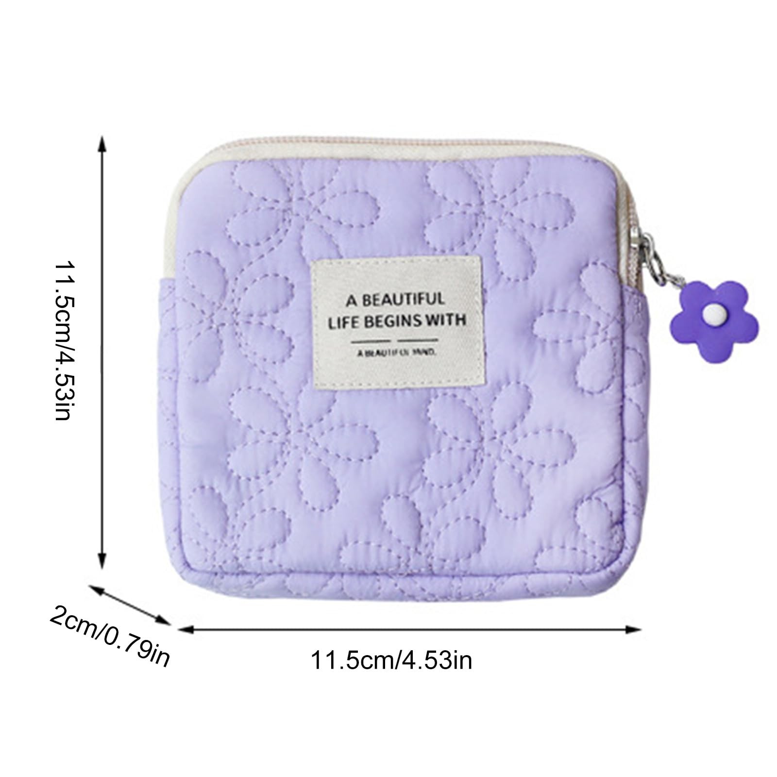 Thereisno Fashion Women Small Cosmetic Bag 11.5x2cm/4.53×0.78inches, Blue