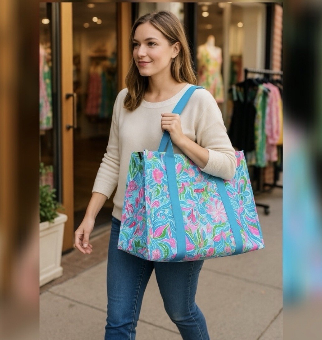 Lilly Pulitzer Insulated Market Shopper Reusable Grocery Thermal Tote Bag NWT