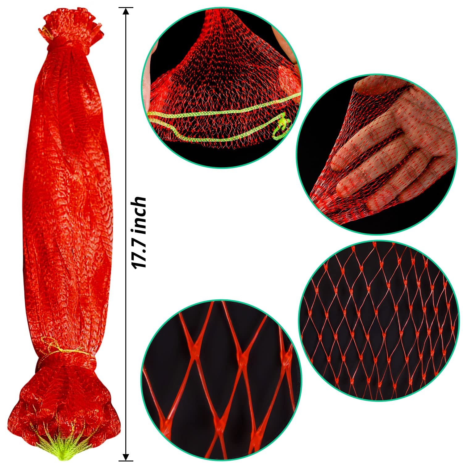 ZAUGONTW Resuable Nylon Mesh Bags, Hanging Watermelon Nets One Size, Red