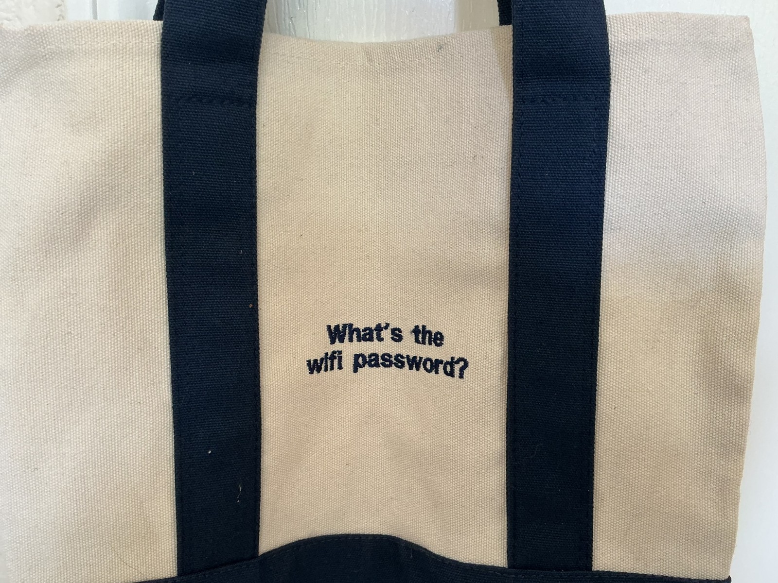 EERO Logo/Whats the WiFi Password Canvas Reusable Tote Bag 12x11x5″ NEW