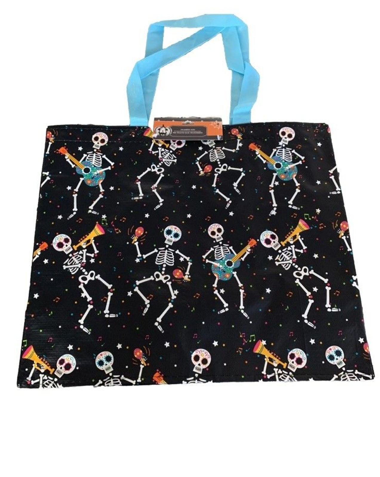 Tote Bag Plastic Day Of The Dead Sugar Skull Skeleton Dia De Los Muertos NWT