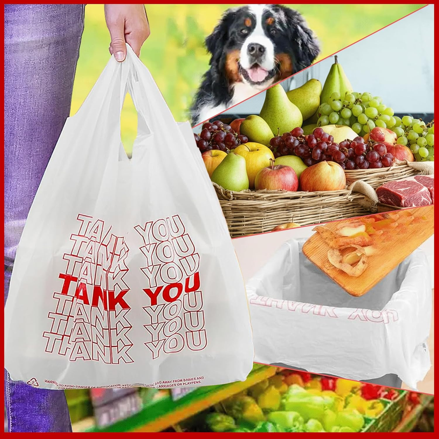 Thank You Shopping Bags 11.5″ x 21″ Transparent 308 Pack