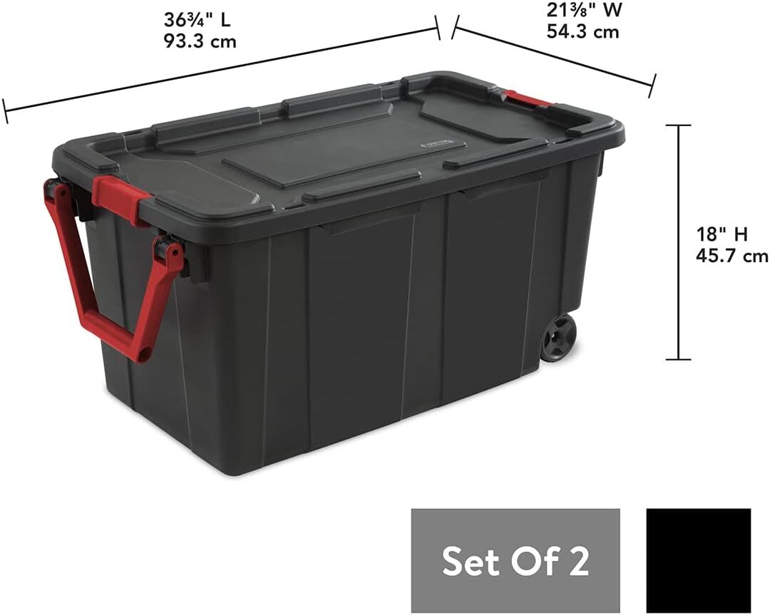 Plastic 40 Gallon Lidded Home Storage Bins new unused