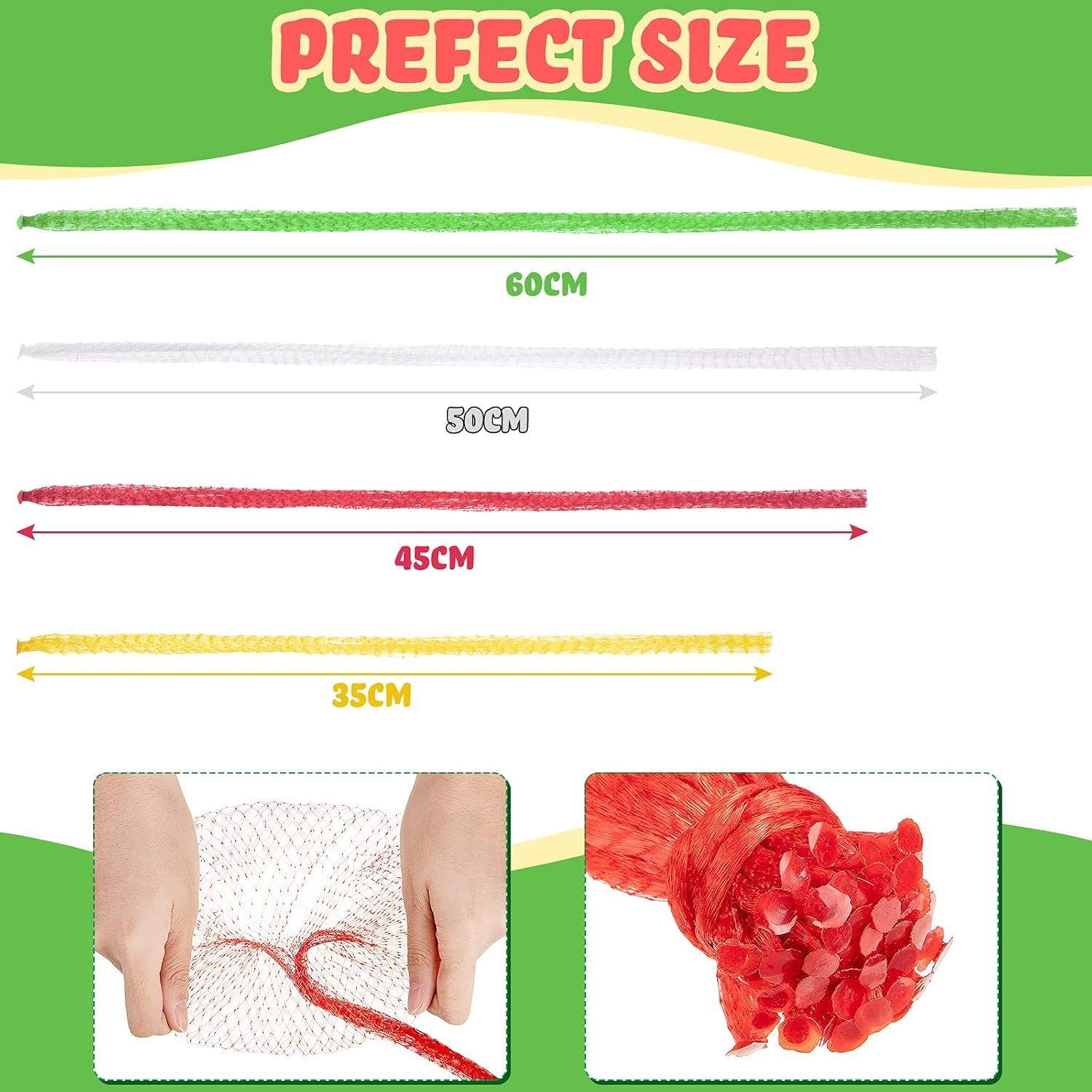 300 Pcs Reusable Mesh Nylon Netting with Loop Style Closures, Onion Reusable …