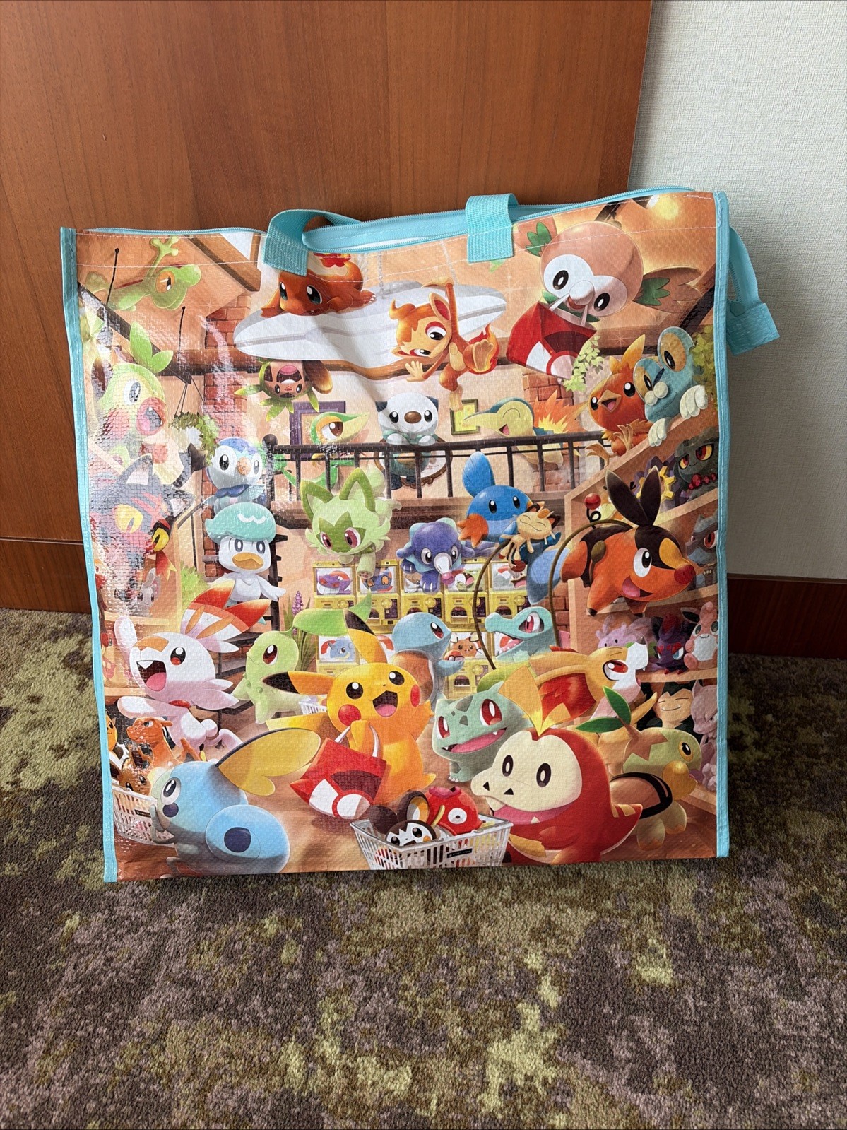 Pokemon Center Osaka Large Reusable Zipper Bag Plastic Multicolor NEW blue