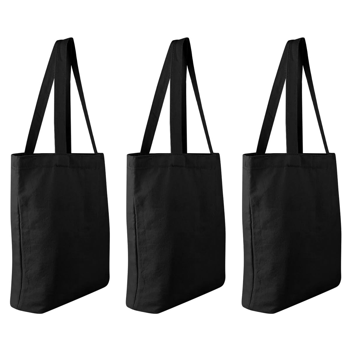 3 Pack Canvas Tote Bags,Heavy Duty Reusable Grocery Shopping Bag 12.2″x14.2″ …