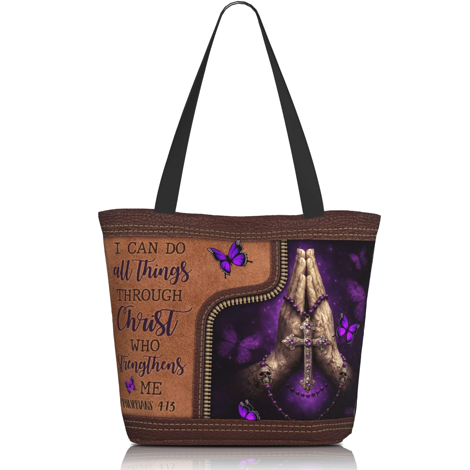 Christian Gifts for Women Christian Bible Verse Reusable Shopping Tote Bag wi…