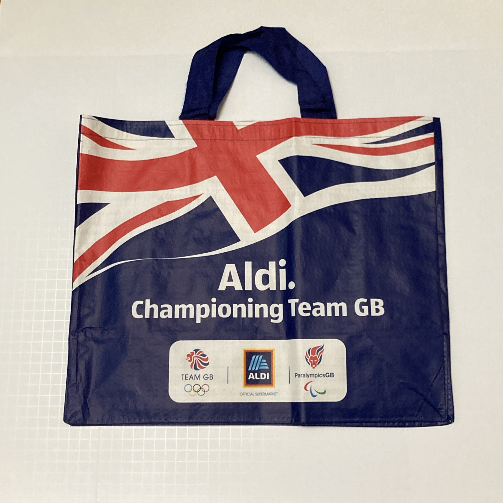 Aldi Team GB Tote Bag Olympics Paralympics Union Jack Lion Blue Red New Shopper