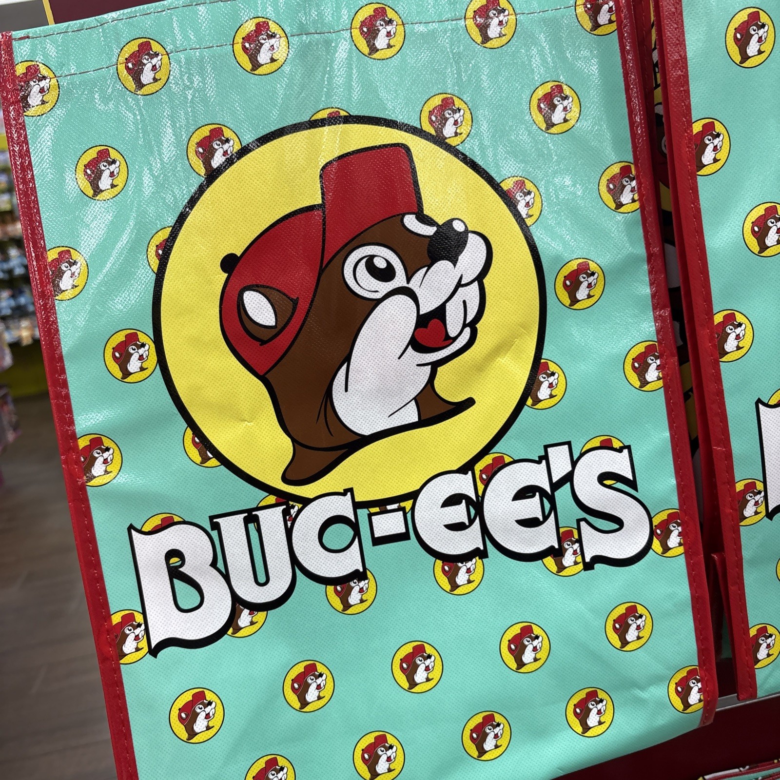 Brand New Limited Edition Buc-ees Bucees Reusable Shopping Tote Bag Beaver Logo