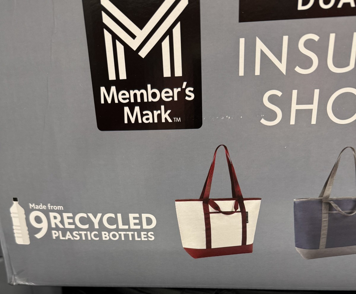 Member’s Mark Cooler Tote 25×17 Insulated Shopping Bag Green Geo RARE Sams Club