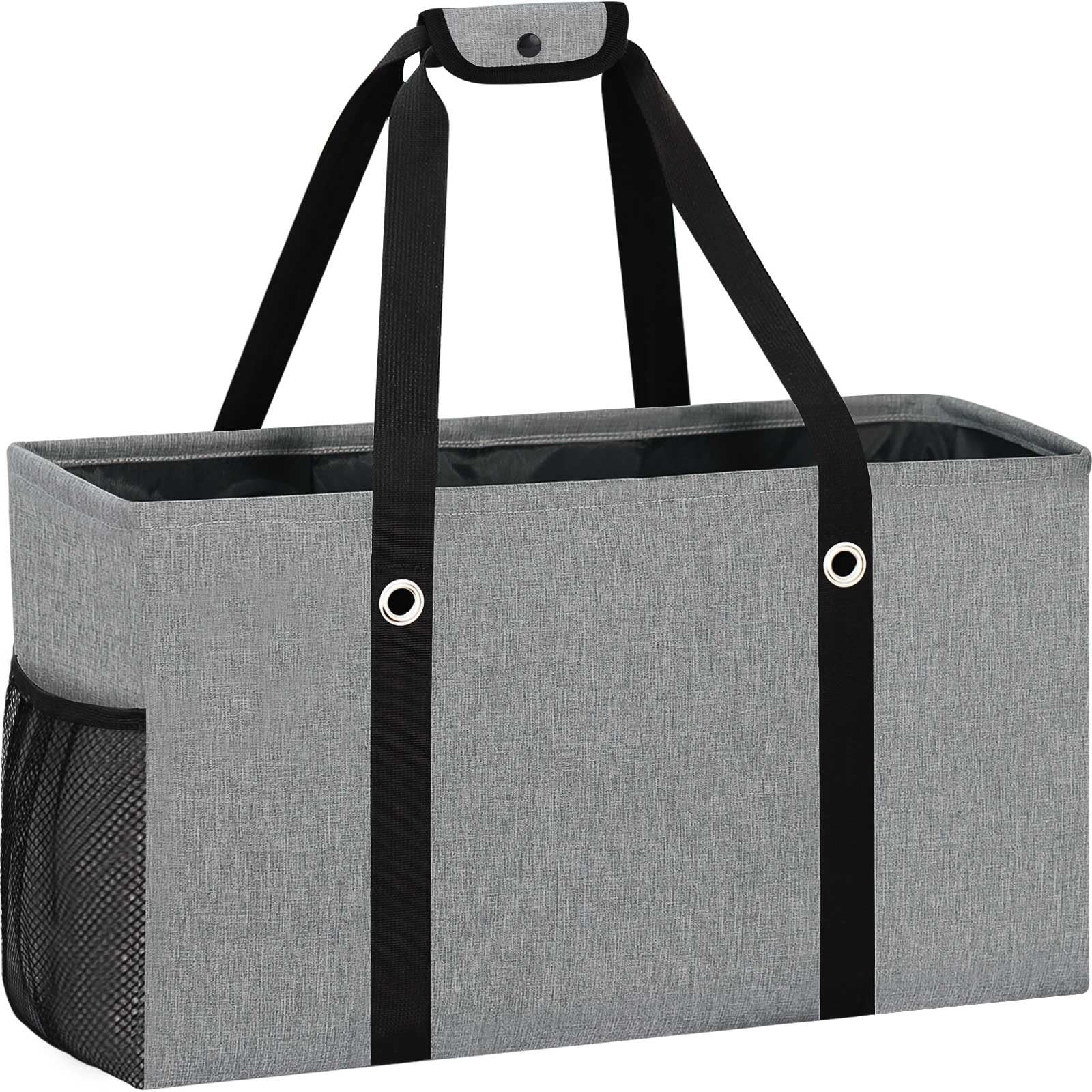 Standing Extra Large Utility Tote Bag With Metal Wire Frame Large Structured Tot